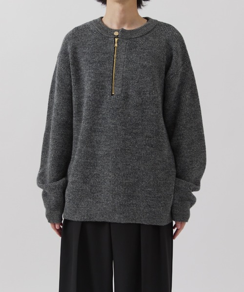CULLNI(クルニ)の「【CULLNI for Lui's】ハーフジップニット(ニット/セーター・メンズ・ブラック/ベージュ/グレー・1/2)」の14枚目の写真