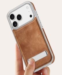 Fun & Daily（ファンアンドデイリー）の「F&D : スタンド付き・レザーライク iPhoneケース/ 15 / 16 / 17 / Plus / Pro / Pro Max アイフォンケース（スマホケース/カバー・レディース）」