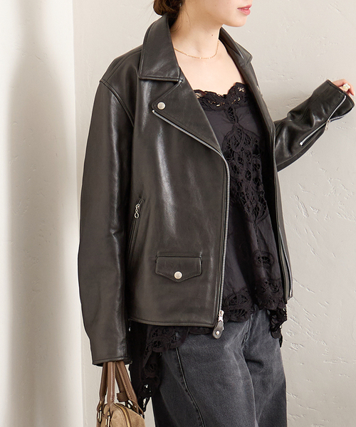 schott(ショット)の「別注【Schott/ショット】for JS ラムレザー ダブルライダース ジャケット(ライダースジャケット・レディース・ブラック・MEDIUM/LARGE)」の16枚目の写真