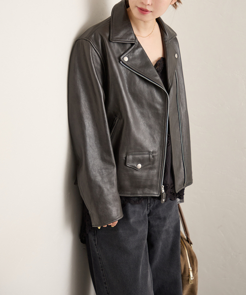 schott(ショット)の「別注【Schott/ショット】for JS ラムレザー ダブルライダース ジャケット(ライダースジャケット・レディース・ブラック・MEDIUM/LARGE)」の19枚目の写真