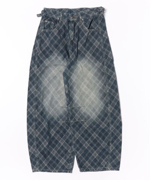 Ritzy(リッツィー)の「ウォッシュドチェックワイドデニムパンツ(デニムパンツ・レディース・ネイビー・M)」の10枚目の写真
