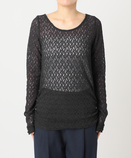 La TOTALITE(ラトータリテ)の「【洗える】袖メローカットソー(Tシャツ/カットソー・レディース・チャコールグレー/アイボリー/ブラック・FREE)」の10枚目の写真