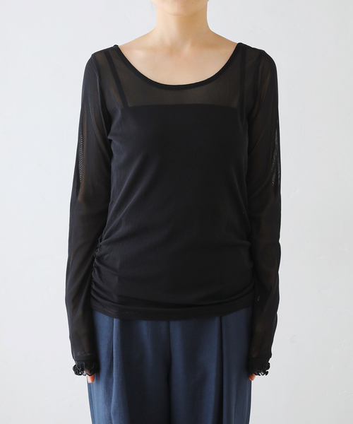 La TOTALITE(ラトータリテ)の「【洗える】袖メローカットソー(Tシャツ/カットソー・レディース・チャコールグレー/アイボリー/ブラック・FREE)」の17枚目の写真