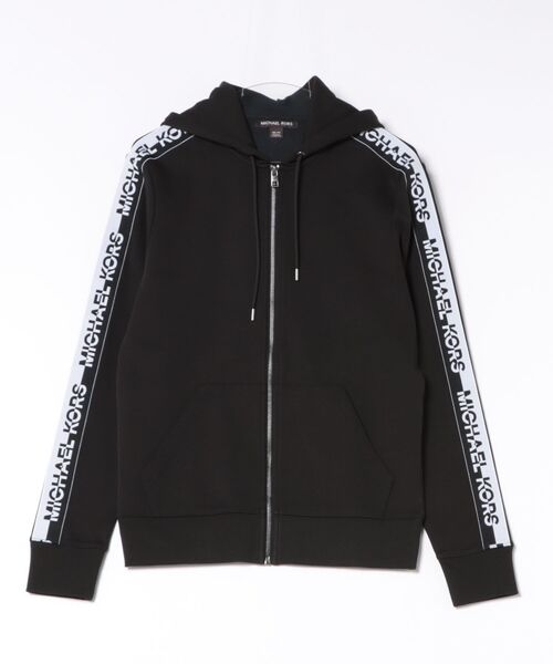 MICHAEL KORS(マイケルコース)の「ロゴテープ コットンブレンド ジップアップ フーディー(パーカー・メンズ・ブラック・L/XS/S/M)」の1枚目の写真