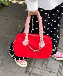 【HELLO.SANFRANCISCO/ハローサンフランシスコ】チャーム付きギャザーハンドルボストン