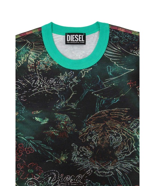 DIESEL（ディーゼル）の「ウィメンズ Tシャツ T-SKINZY-G11（Tシャツ/カットソー・レディース・グリーン/ベージュ・MEDIUM/LARGE/SMALL）」の4枚目の写真