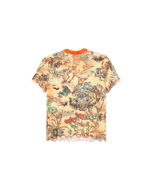 DIESEL（ディーゼル）の「ウィメンズ Tシャツ T-SKINZY-G11（Tシャツ/カットソー・レディース・グリーン/ベージュ・MEDIUM/LARGE/SMALL）」の6枚目の写真