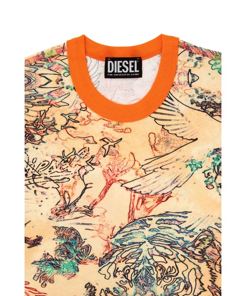 DIESEL（ディーゼル）の「ウィメンズ Tシャツ T-SKINZY-G11（Tシャツ/カットソー・レディース・グリーン/ベージュ・MEDIUM/LARGE/SMALL）」の7枚目の写真
