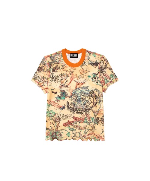 DIESEL（ディーゼル）の「ウィメンズ Tシャツ T-SKINZY-G11（Tシャツ/カットソー・レディース・グリーン/ベージュ・MEDIUM/LARGE/SMALL）」の8枚目の写真