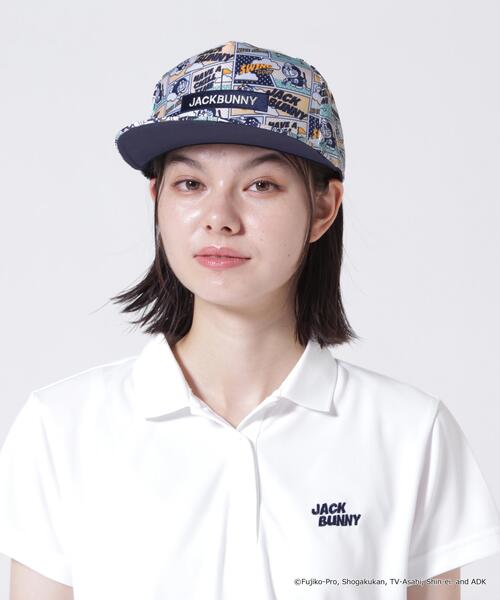 Jack Bunny!!(ジャックバニー)の「【Jack Bunny!!】【ドラえもん】総柄平つばキャップ (UNISEX)(キャップ・レディース・ネイビー/オレンジ・FREE)」の2枚目の写真
