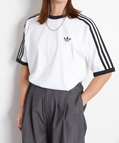 adidas(アディダス)の「【adidas】3-STRIPES TEE(Tシャツ/カットソー・レディース・ブラック系/ホワイト系・M)」の1枚目の写真