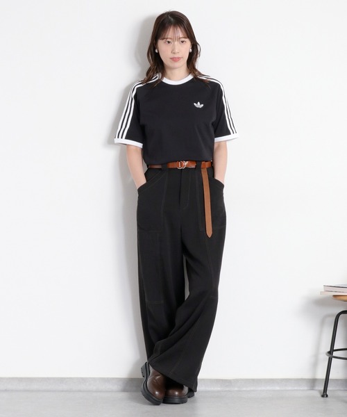 adidas(アディダス)の「【adidas】3-STRIPES TEE(Tシャツ/カットソー・レディース・ブラック系/ホワイト系・M)」の3枚目の写真