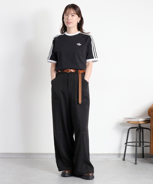 adidas(アディダス)の「【adidas】3-STRIPES TEE(Tシャツ/カットソー・レディース・ブラック系/ホワイト系・M)」の7枚目の写真