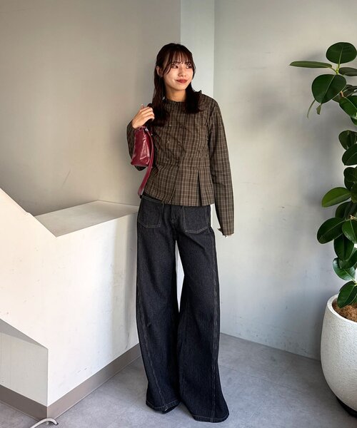 CIAOPANIC(チャオパニック)の「ダブルボタンコンパクトシャツ(シャツ/ブラウス・レディース・ベージュ/ネイビー/グリーン・ONE SIZE)」の18枚目の写真