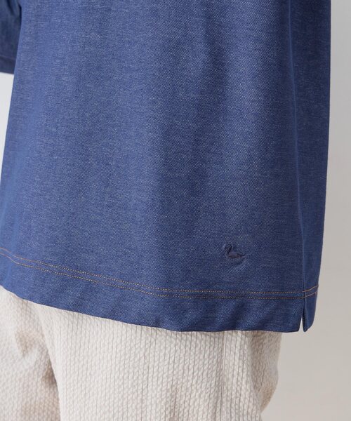 DECOY SINCE 1981(デコイシンスイチキュウハチイチ)の「デニムライクストレッチ7分袖カットプルオーバー(Tシャツ/カットソー・レディース・ネイビー/ベージュ・M/L)」の9枚目の写真