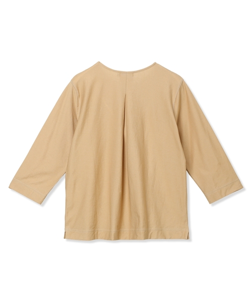 DECOY SINCE 1981(デコイシンスイチキュウハチイチ)の「デニムライクストレッチ7分袖カットプルオーバー(Tシャツ/カットソー・レディース・ネイビー/ベージュ・M/L)」の12枚目の写真