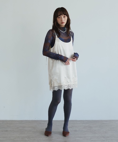 W:Huku(フーク)の「シルキーサテンレースキャミソール / Silky Satin Lace Camisole(キャミソール・レディース・オフホワイト/ブラウン/ピンク/ネイビー・FREE)」の13枚目の写真