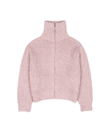 lotsyou_Harper Knit Zip-Up Pink