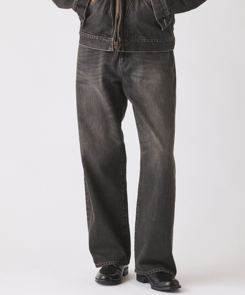 JOURNAL STANDARD relume(ジャーナルスタンダード レリューム)の「スモーキーデニム ワイドパンツ(デニムパンツ・メンズ・クリアブルー/ブラック系その他/コバルトブルー・MEDIUM/LARGE)」の9枚目の写真