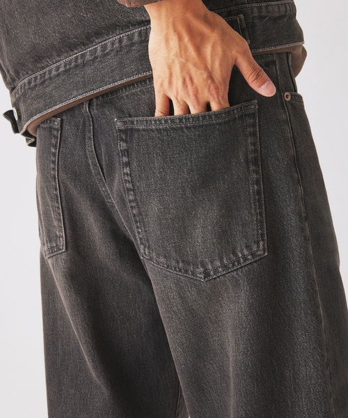 JOURNAL STANDARD relume(ジャーナルスタンダード レリューム)の「スモーキーデニム ワイドパンツ(デニムパンツ・メンズ・クリアブルー/ブラック系その他/コバルトブルー・MEDIUM/LARGE)」の13枚目の写真