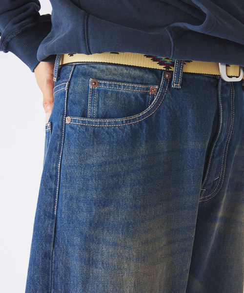 JOURNAL STANDARD relume(ジャーナルスタンダード レリューム)の「スモーキーデニム ワイドパンツ(デニムパンツ・メンズ・クリアブルー/ブラック系その他/コバルトブルー・MEDIUM/LARGE)」の19枚目の写真