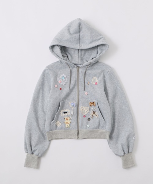 rumnel:(ルムネル)の「アイマスク付き裏起毛デコスウェットパーカー / Deco Fleece-Lined Hoodie with Eye Mask(パーカー・レディース・ブラック/ピンク/グレー・FREE)」の15枚目の写真