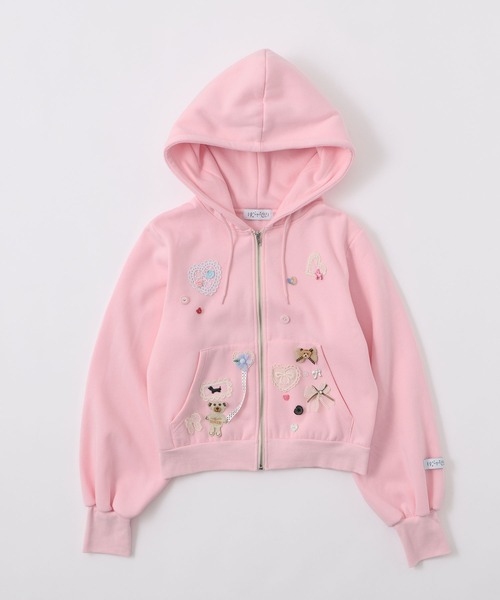 rumnel:(ルムネル)の「アイマスク付き裏起毛デコスウェットパーカー / Deco Fleece-Lined Hoodie with Eye Mask(パーカー・レディース・ブラック/ピンク/グレー・FREE)」の19枚目の写真