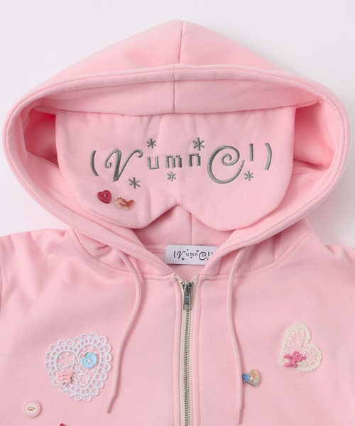 rumnel:(ルムネル)の「アイマスク付き裏起毛デコスウェットパーカー / Deco Fleece-Lined Hoodie with Eye Mask(パーカー・レディース・ブラック/ピンク/グレー・FREE)」の21枚目の写真