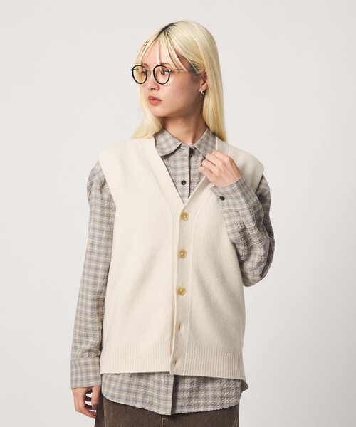 BEAUTY&YOUTH UNITED ARROWS(ビューティーアンドユースユナイテッドアローズ)の「ウールカシミヤブレンド アクア ニットベスト(ニット/セーター・レディース・オフホワイト/ダークグレー/ダークブラウン・FREE)」の10枚目の写真