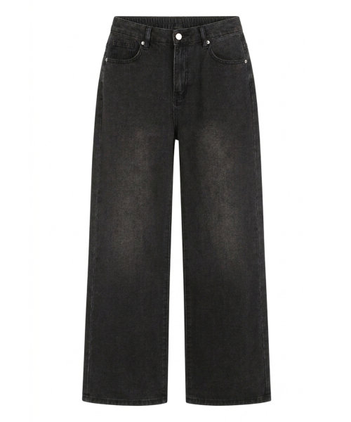 GCLIP(ジクリップ)の「リラックス PEID ウォッシュド ハーフバンディング ワイド デニムパンツ 5Color(デニムパンツ・メンズ・ライトブルー/ブラック/グレー/ブルー/ダークブルー・SMALL/MEDIUM/LARGE/X-LARGE/XX-LARGE)」の10枚目の写真