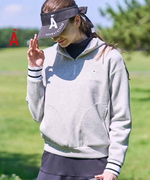 ADABAT STREAM(アダバットストリーム)の「エンブレムロゴハーフジップフーディ(Tシャツ/カットソー・レディース・ブラック/ブルー系その他/ライトグレー系9/ブラウン系その他・42/38/40)」の2枚目の写真