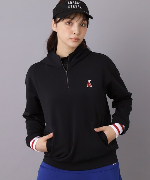 ADABAT STREAM(アダバットストリーム)の「エンブレムロゴハーフジップフーディ(Tシャツ/カットソー・レディース・ブラック/ブルー系その他/ライトグレー系9/ブラウン系その他・42/38/40)」の1枚目の写真