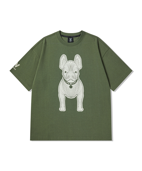 LIFE WORK(ライフワーク)の「共用) シルケットラドックプリント半袖Tシャツ(Tシャツ/カットソー・レディース・ホワイト/ピンク/ダークベージュ/カーキ/グレー/ブラック・X-SMALL/SMALL/MEDIUM/LARGE)」の5枚目の写真