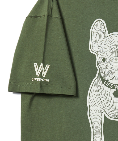 LIFE WORK(ライフワーク)の「共用) シルケットラドックプリント半袖Tシャツ(Tシャツ/カットソー・レディース・ホワイト/ピンク/ダークベージュ/カーキ/グレー/ブラック・X-SMALL/SMALL/MEDIUM/LARGE)」の10枚目の写真