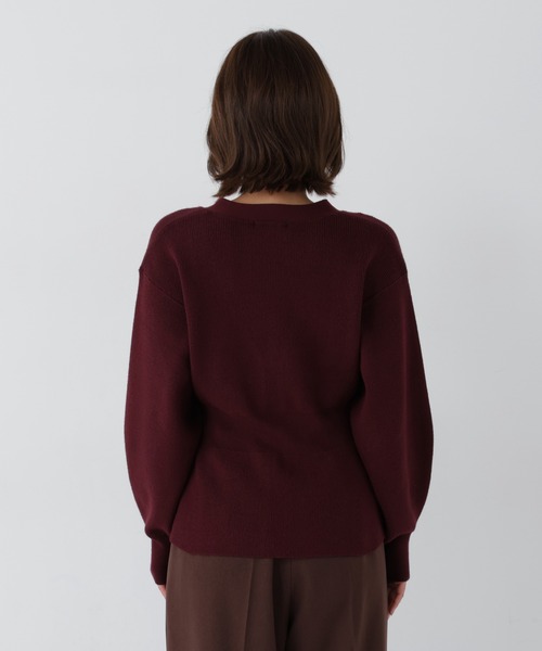 NATURAL BEAUTY BASIC(ナチュラルビューティーベーシック)の「〈WEB限定〉ペプラムフォルムカーディガン(カーディガン/ボレロ・レディース・ブラック/グレー/バーガンディー・FREE)」の10枚目の写真