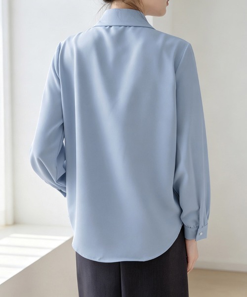 ONEP STAR(ワンピスター)の「フロントフリル長袖シャツ(シャツ/ブラウス・レディース・ブルー/ホワイト・LARGE/MEDIUM/X-LARGE)」の10枚目の写真