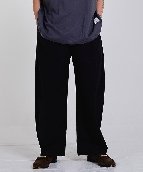 EFFECTEN(エフェクテン)の「mp15504-2tuck wide pants タックワイドパンツ(efsc-06)(その他パンツ・メンズ・ベージュ/ブラック・M/XL/L)」の2枚目の写真