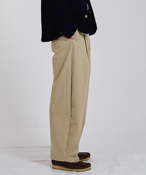 EFFECTEN(エフェクテン)の「mp15504-2tuck wide pants タックワイドパンツ(efsc-06)(その他パンツ・メンズ・ベージュ/ブラック・M/XL/L)」の3枚目の写真