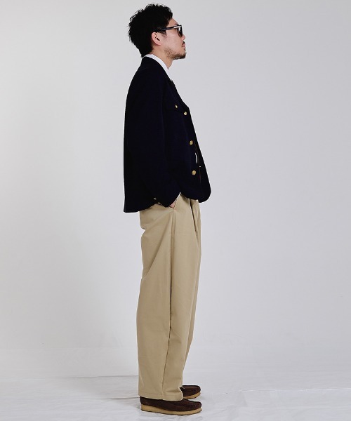 EFFECTEN(エフェクテン)の「mp15504-2tuck wide pants タックワイドパンツ(efsc-06)(その他パンツ・メンズ・ベージュ/ブラック・M/XL/L)」の6枚目の写真