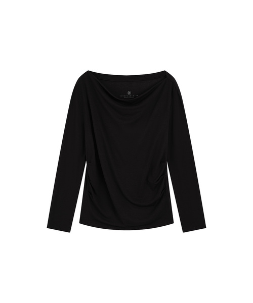SIYAZU(シヤジュ)の「SITP5307 カウルネック長袖Tシャツ_ブラック(Tシャツ/カットソー・レディース・ブラック・FREE)」の1枚目の写真