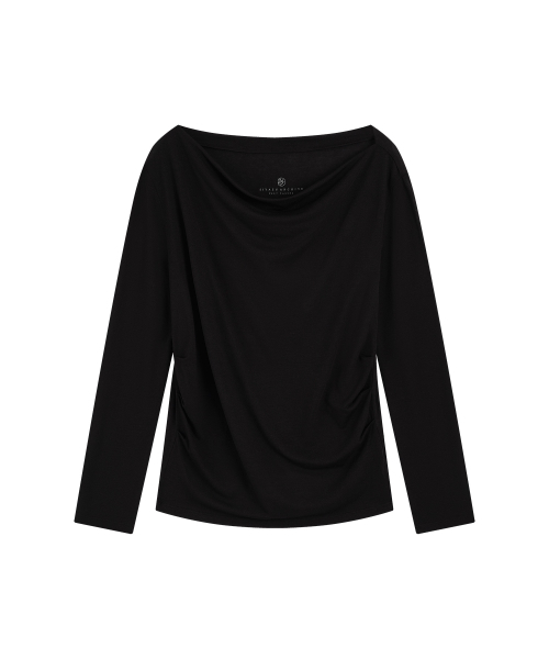 SIYAZU(シヤジュ)の「SITP5307 カウルネック長袖Tシャツ_ブラック(Tシャツ/カットソー・レディース・ブラック・FREE)」の3枚目の写真