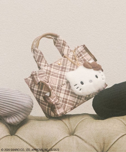 JILL by JILL STUART(ジルバイジルスチュアート)の「<ハローキティコラボ>チェックフリルトートミニ(トートバッグ・レディース・ブラウン系その他/ピンク系その他・FREE)」の2枚目の写真