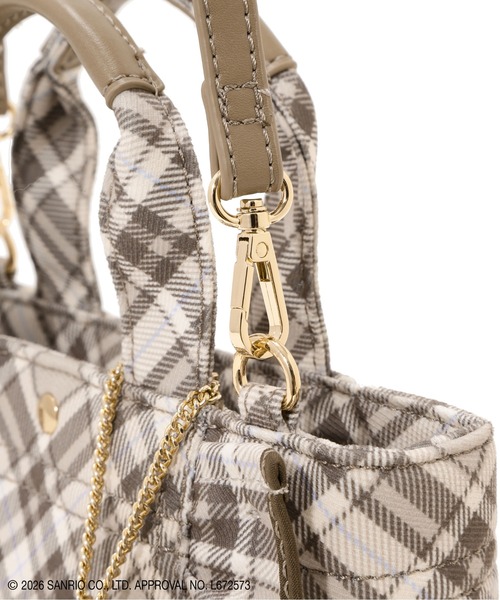 JILL by JILL STUART(ジルバイジルスチュアート)の「<ハローキティコラボ>チェックフリルトートミニ(トートバッグ・レディース・ブラウン系その他/ピンク系その他・FREE)」の4枚目の写真