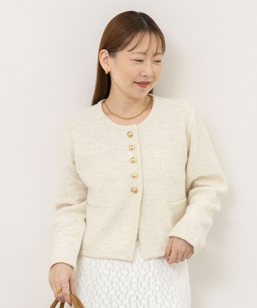 NOLLEY’S Sophi（ノーリーズソフィ）の「ファンシーツィード風カーディガンジャケット（カーディガン/ボレロ・レディース・ブラック系その他/ホワイト系その他2・38）」の17枚目の写真
