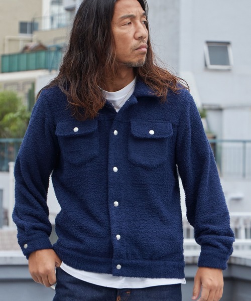 WP WESTPOINT(ダブルピーウエストポイント)の「WP WESTPOINT/ダブルピー ウエストポイント ふわモコニットGジャン カーディガン 襟付き 胸ポケット フロントボタン カジュアル メンズ レディース 2026年 秋 秋服 冬 冬服(ブルゾン・メンズ・ネイビー/ライトベージュ・S/M/L/XL)」の21枚目の写真