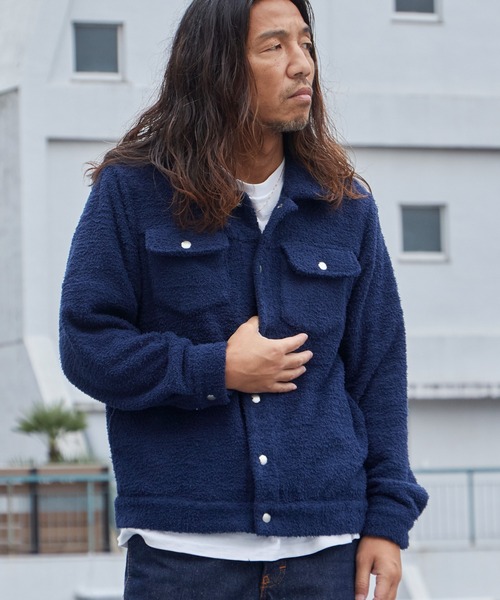 WP WESTPOINT(ダブルピーウエストポイント)の「WP WESTPOINT/ダブルピー ウエストポイント ふわモコニットGジャン カーディガン 襟付き 胸ポケット フロントボタン カジュアル メンズ レディース 2026年 秋 秋服 冬 冬服(ブルゾン・メンズ・ネイビー/ライトベージュ・S/M/L/XL)」の20枚目の写真