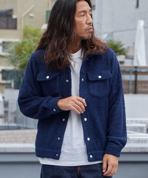 WP WESTPOINT(ダブルピーウエストポイント)の「WP WESTPOINT/ダブルピー ウエストポイント ふわモコニットGジャン カーディガン 襟付き 胸ポケット フロントボタン カジュアル メンズ レディース 2026年 秋 秋服 冬 冬服(ブルゾン・メンズ・ネイビー/ライトベージュ・S/M/L/XL)」の18枚目の写真