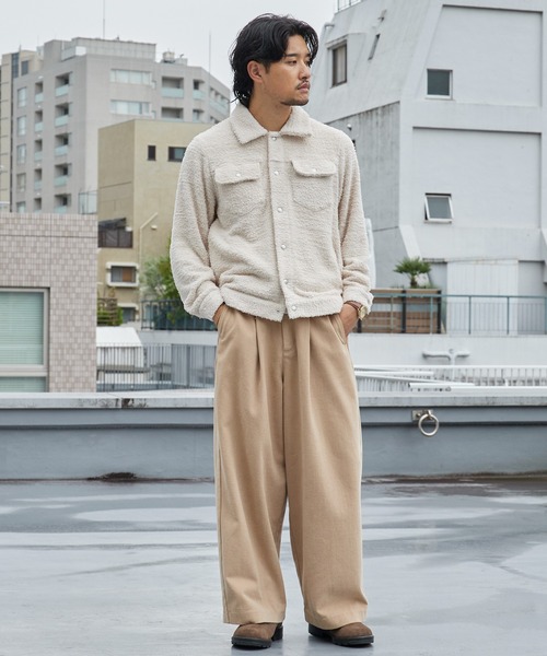 WP WESTPOINT(ダブルピーウエストポイント)の「WP WESTPOINT/ダブルピー ウエストポイント ふわモコニットGジャン カーディガン 襟付き 胸ポケット フロントボタン カジュアル メンズ レディース 2026年 秋 秋服 冬 冬服(ブルゾン・メンズ・ネイビー/ライトベージュ・S/M/L/XL)」の22枚目の写真