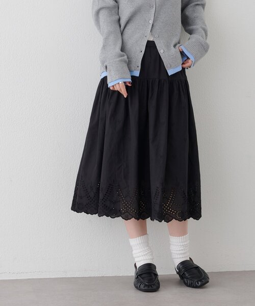 DISCOAT(ディスコート)の「刺繍レースミドルスカート(スカート・レディース・ブラック/オフホワイト・FREE)」の17枚目の写真