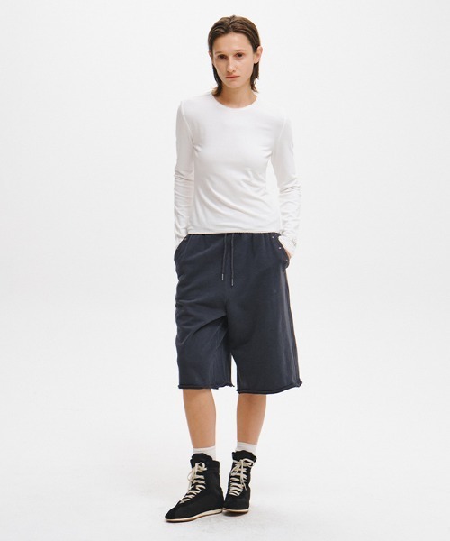 GENERAL IDEA(ジェネラルアイデア)の「【GENERAL IDEA】ヴィンテージピグメントバミューダパンツ / VINTAGE PIGMENT-WASHED BERMUDA SHORTS(スラックス・レディース・チャコール/ブラウン・L/M/S)」の6枚目の写真